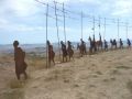 Pilgerkarawane am Alto de Perdon